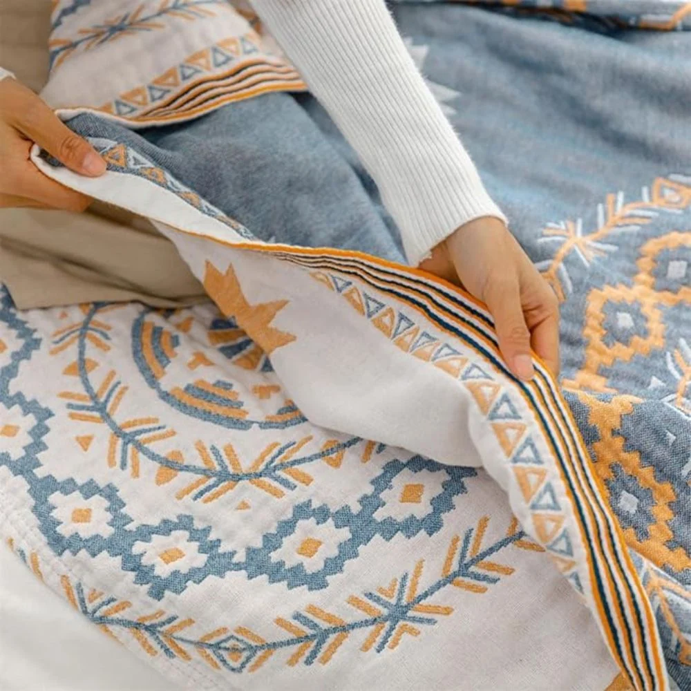 Cotton Throw Blanket Serene Mandala Design Cozy Living - Image 10